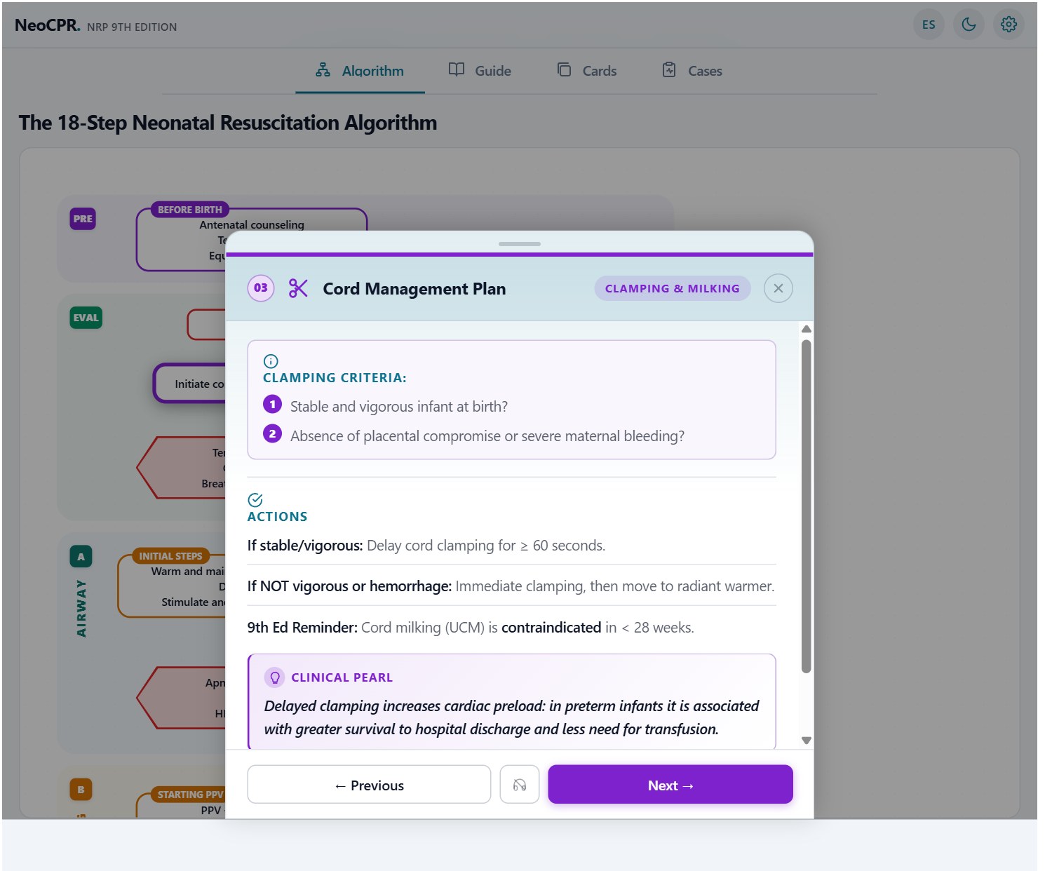 NeoCPR interactive algorithm view